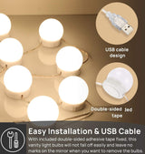 Hollywood Vanity Style LED Makeup Lights Mirror with 3 Color Modes Lights with 10 Dimmable Bulbs (Mirror Not Include) - Rear View