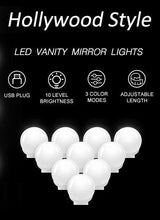 Hollywood Vanity Style LED Makeup Lights Mirror with 3 Color Modes Lights with 10 Dimmable Bulbs (Mi