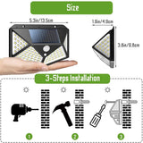 100 LED Solar Fairy Lights with 8 Modes - Waterproof Outdoor Decorative Lighting (4 Pack) - 45-Degree Angle