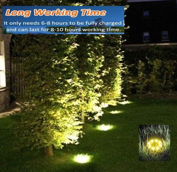 8 Pack Bright LED Solar Garden Path Lights (Warm White)
