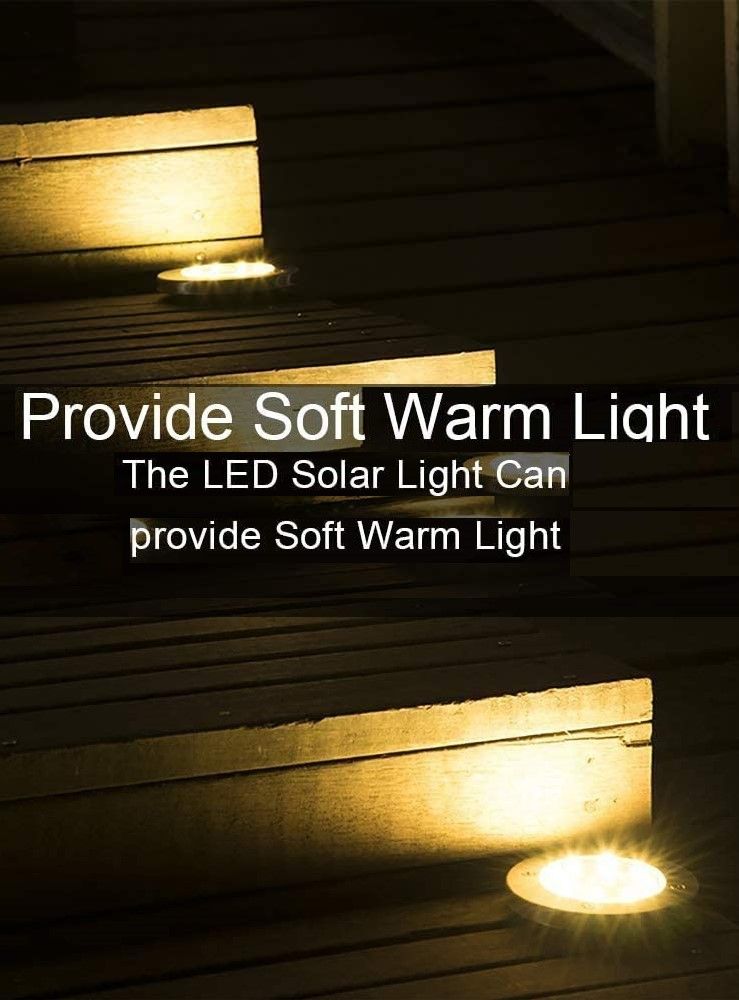 8 Pack Bright LED Solar Garden Path Lights (Warm White)