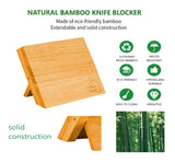 Natural Bamboo Magnetic Knife Block Holder with Strong Magnets for Home Kitchen Storage & Organisation - Top-Down View
