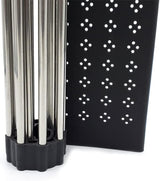 Premium Roll-Up Stainless Steel Dish Drying Rack with Utensil Holder for Kitchen Use - Close-Up Angle