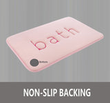 Plush Memory Foam Bath Mat with Velvet Finish for Ultimate Comfort (60 x 40 cm, Pink) - Rear View