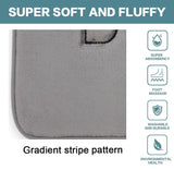 Extra Thick Memory Foam & Super Comfort Bath Rug Mat for Bathroom (60 x 40 cm, Grey) - Top-Down View
