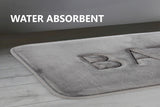 Extra Thick Memory Foam & Super Comfort Bath Rug Mat for Bathroom (60 x 40 cm, Grey) - 45-Degree Angle