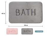 Extra Thick Memory Foam & Super Comfort Bath Rug Mat for Bathroom (60 x 40 cm, Grey) - Close-Up Angle