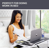 Laptop Bed Desk with Storage and foldable legs for Adults, Kids & Home Office - Front View