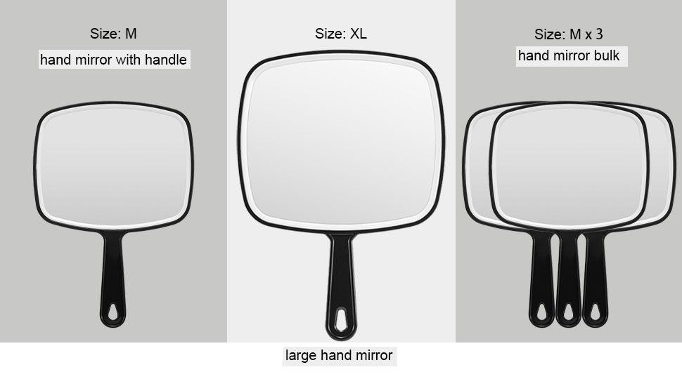Oversized Black Handheld Mirror with Ergonomic Handle (31.5 x 23 cm)