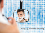 Oversized Black Handheld Mirror with Ergonomic Handle (24 x 16 cm) - Top-Down View