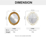 Vintage Oval Wall Mirror with Ornate White Frame for Home Decor (38 x 33 cm) - Side View