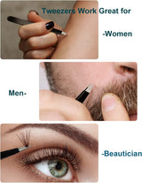 10X Magnifying Mirror and Eyebrow Tweezers Kit for Travel - Side View