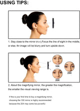 10X Magnifying Mirror and Eyebrow Tweezers Kit for Travel - Top-Down View