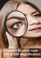 10X Magnifying Mirror and Eyebrow Tweezers Kit for Travel - 45-Degree Angle