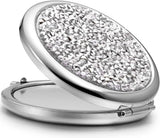 Elegant Sparkle 1X/2X Magnifying Metal Travel Makeup Mirror (Silver)