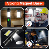 7 Modes Waterproof Rechargeable UV Light Flashlight Torch for Camping - 45-Degree Angle