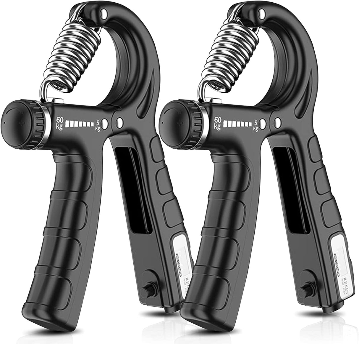 Dual Adjustable Hand Grip Strengthener with Counting Feature for Enhanced Grip and Wrist Recovery (Resistance 5-60 kg)