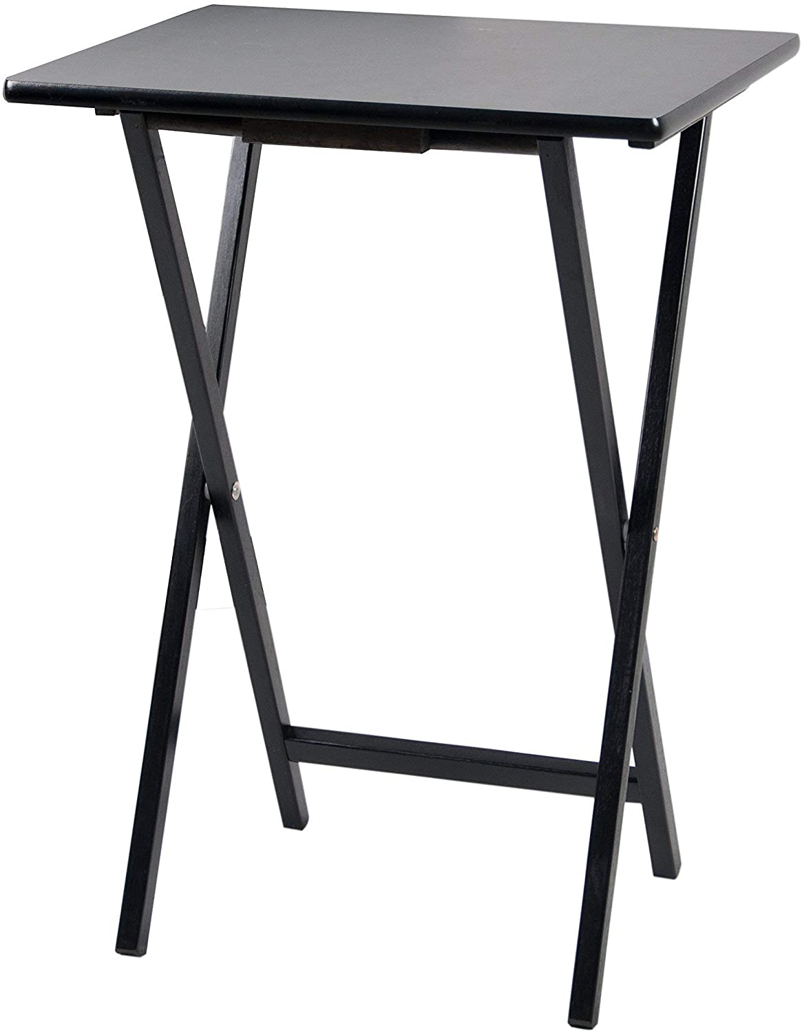 Elegant Black Folding Snack and TV Tray Table