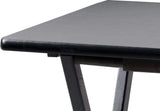 Elegant Black Folding Snack and TV Tray Table - Front View