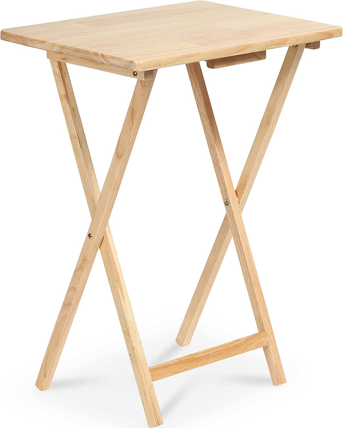 Versatile Natural Wood Folding Snack and TV Tray Table