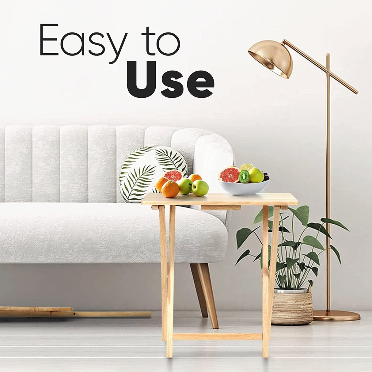 Versatile Natural Wood Folding Snack and TV Tray Table