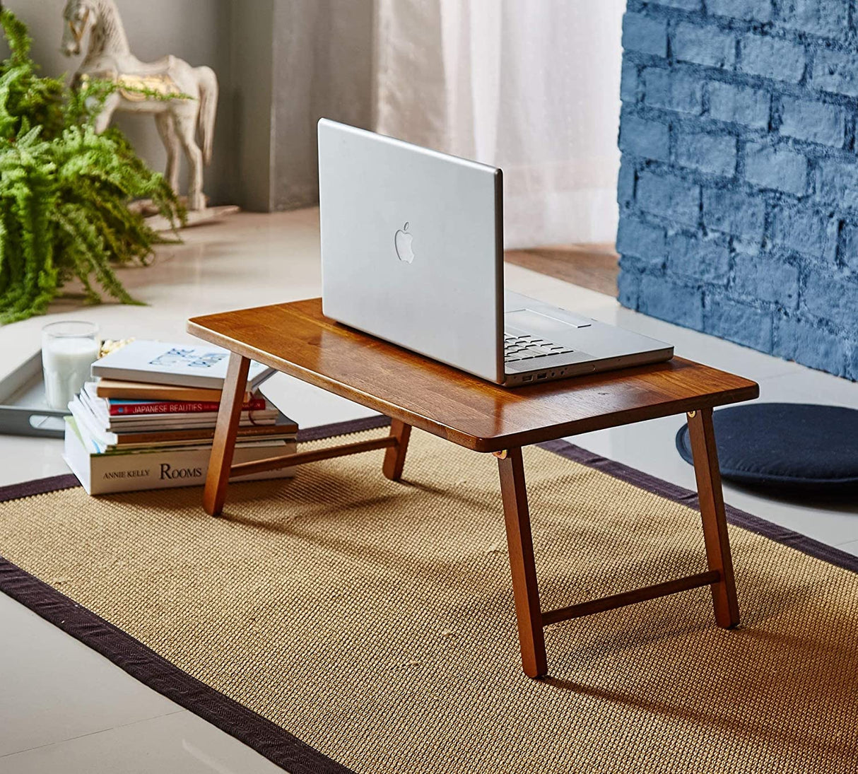 Elegant Walnut Folding Laptop and Bed Tray Table