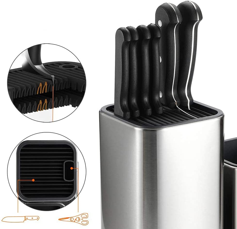 Dual-Function Stainless Steel Knife Organizer for Kitchen
