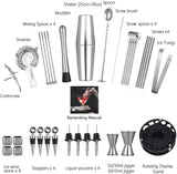 Deluxe 35-Piece Bar Tool Set with 360° Rotating Stand for Mixology Enthusiasts - Top-Down View