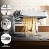 Manual Steel Pasta Machine with 8 Customizable Thickness Options - Top-Down View