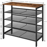 Compact 5-Tier Shoe Storage Bench with Industrial Design - 45-Degree Angle
