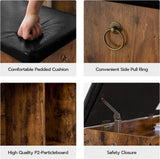 Shoe Storage Bench with Padded Cushion,Flip-Open Storage Box and Adjustable Shelf for Entryway and Living Room - Top-Down View
