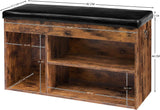 Shoe Storage Bench with Padded Cushion,Flip-Open Storage Box and Adjustable Shelf for Entryway and Living Room - 45-Degree Angle