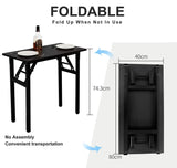 Versatile Walnut Foldable Office Computer Desk (80cm) - Heavy Duty Design - Front View