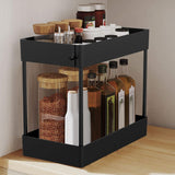 Compact 2-Tier Under Sink Storage Rack for Kitchen and Bathroom Organization - 45-Degree Angle