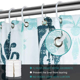 Modern Bathroom Shower Curtain Set with 12 Hooks - 180 x 180 cm - Top-Down View