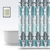 Modern Bathroom Shower Curtain Set with 12 Hooks - 180 x 180 cm - Close-Up Angle