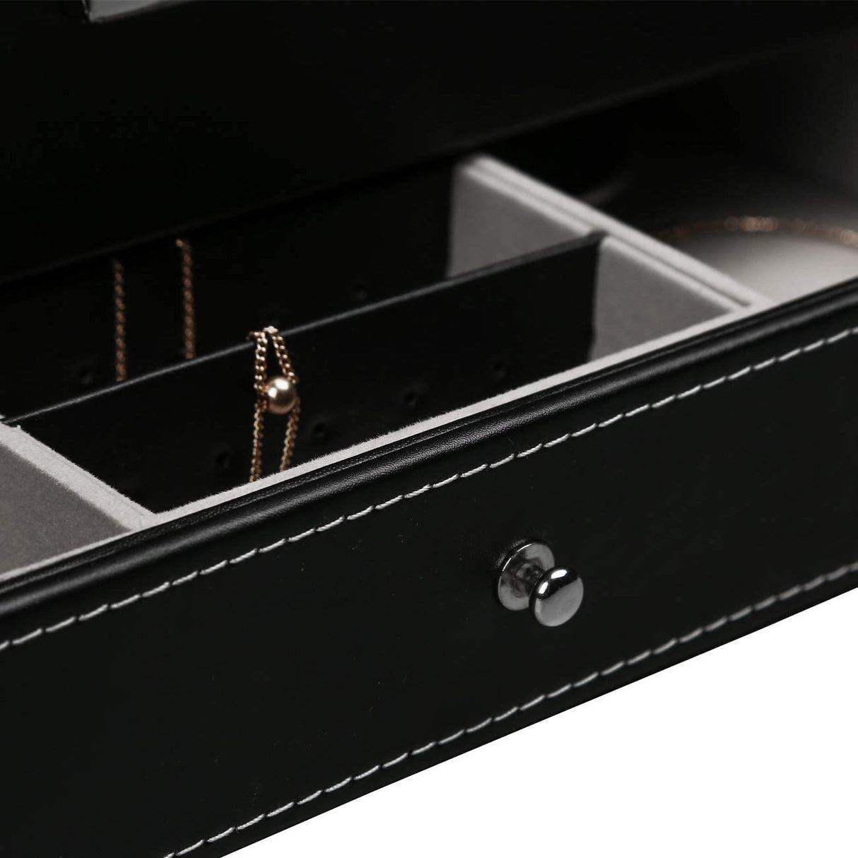 Elegant 12-Slot Lockable PU Leather Watch and Jewelry Organizer Box (Black)
