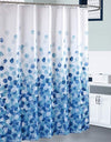 Shower Curtain with 12 Hooks Set Bathroom 180 x 180 cm (Blue)
