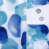 Stylish Blue Shower Curtain with 12 Hook Set for Bathrooms - 180 x 180 cm - Close-Up Angle
