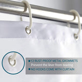 Stylish Blue Shower Curtain with 12 Hook Set for Bathrooms - 180 x 180 cm - Low Angle