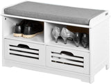 Multi-Functional Shoe Storage Bench with Drawers and Shelves