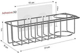 Stainless Steel 3-in-1 Kitchen Sink Caddy Organizer - Rustproof Adhesive Storage Solution
