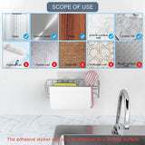Stainless Steel 3-in-1 Kitchen Sink Caddy Organizer - Rustproof Adhesive Storage Solution