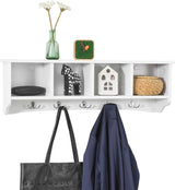 Modern White Wall-Mounted Coat Rack with Shelf