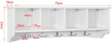 Modern White Wall-Mounted Coat Rack with Shelf - Top-Down View