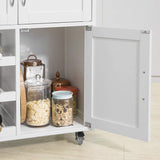 Scandinavian-Style Portable Kitchen Cart with Wine Storage and Serving Functionality - Close-Up Angle