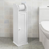 Freestanding Toilet Paper Storage Cabinet with Brush Holder and Dispenser - Front View
