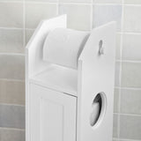 Freestanding Toilet Paper Storage Cabinet with Brush Holder and Dispenser - 45-Degree Angle