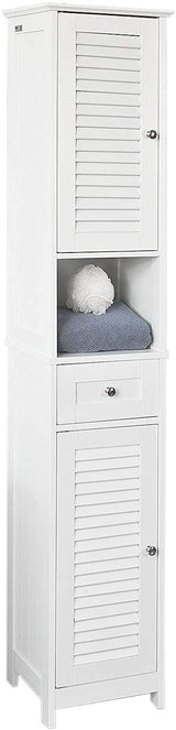Slim Modern Freestanding Bathroom Storage Cabinet 170x32x30 cm - Side View