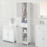 Slim Modern Freestanding Bathroom Storage Cabinet 170x32x30 cm - Front View